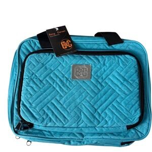 Bang & Carsen Turquoise Quilted Toiletry Bag Lightweight Travel Makeup Organizer